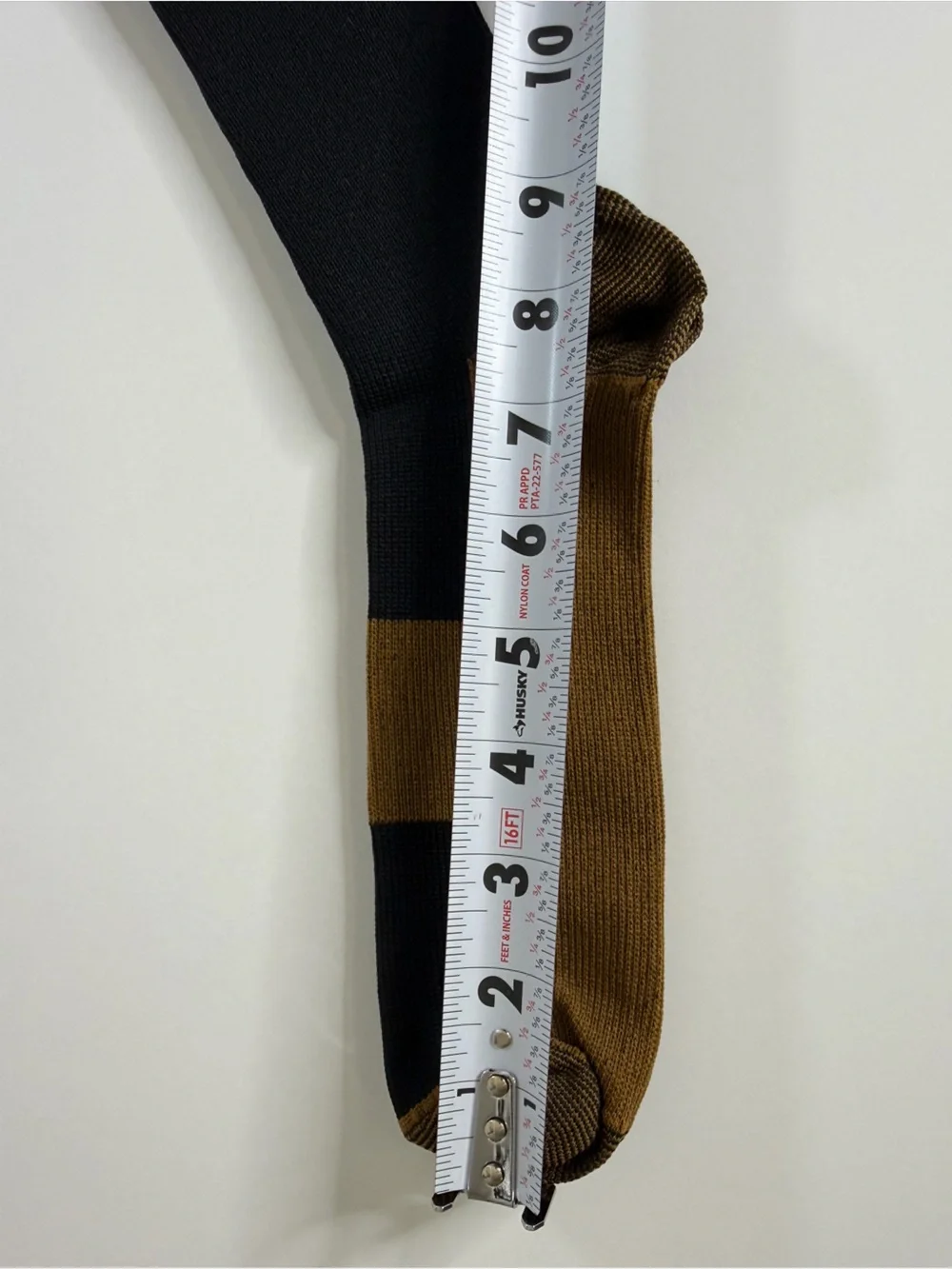 Knee High Compression Socks Black Camel Colorblock Graduated Support Unisex